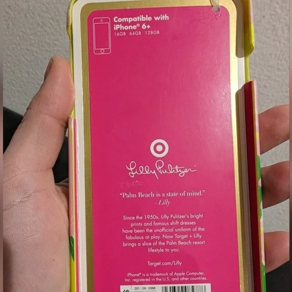 New LILLY PULITZER Fan Dance Flamingo Phone Case iPhone 6+